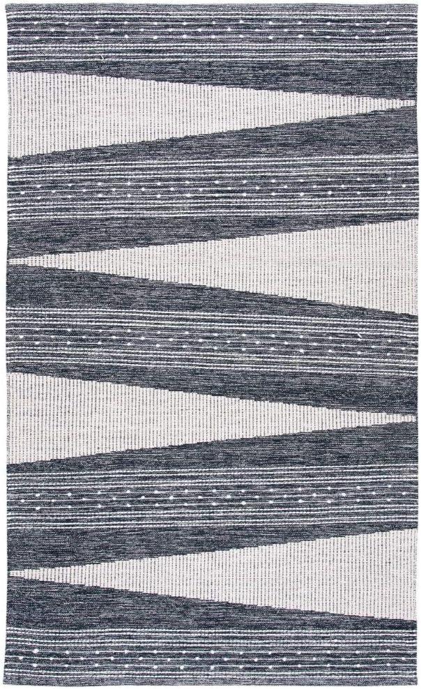 Striped Kilim STK521 Hand Woven Area Rug - Black/Ivory - 3'x5' - Safavieh.