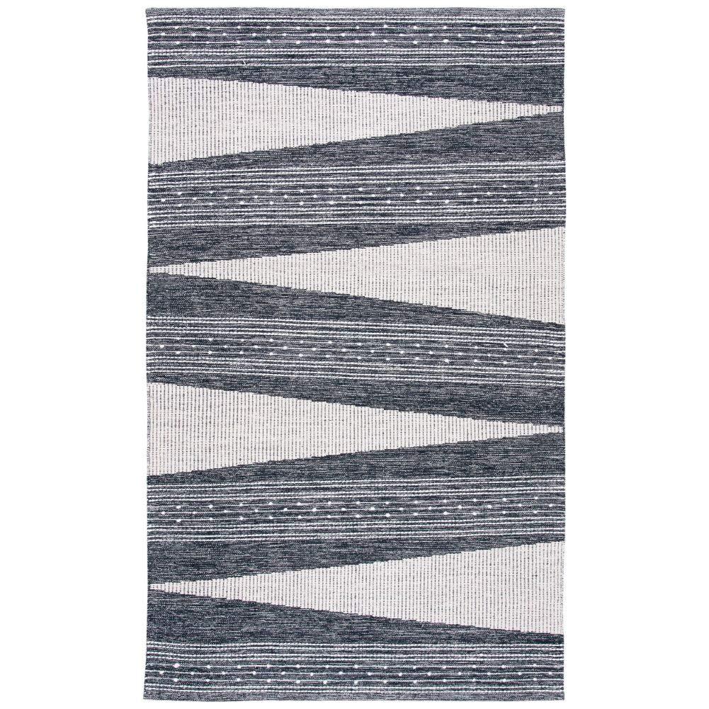 Striped Kilim STK521 Hand Woven Area Rug - Black/Ivory - 3'x5' - Safavieh.