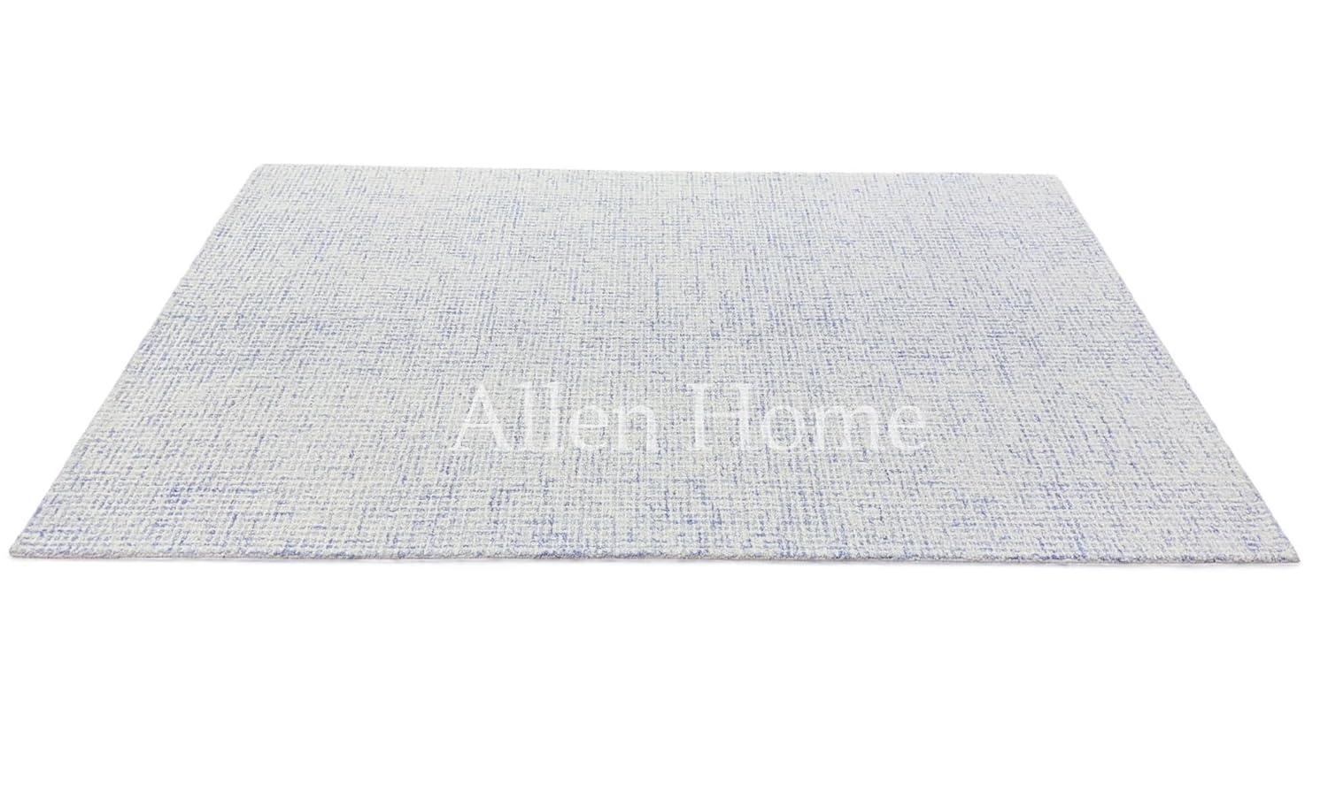 Alora Decor London 9' x 12' Solid Blue/Gray/Rust/Blue Hand-Tufted Area Rug