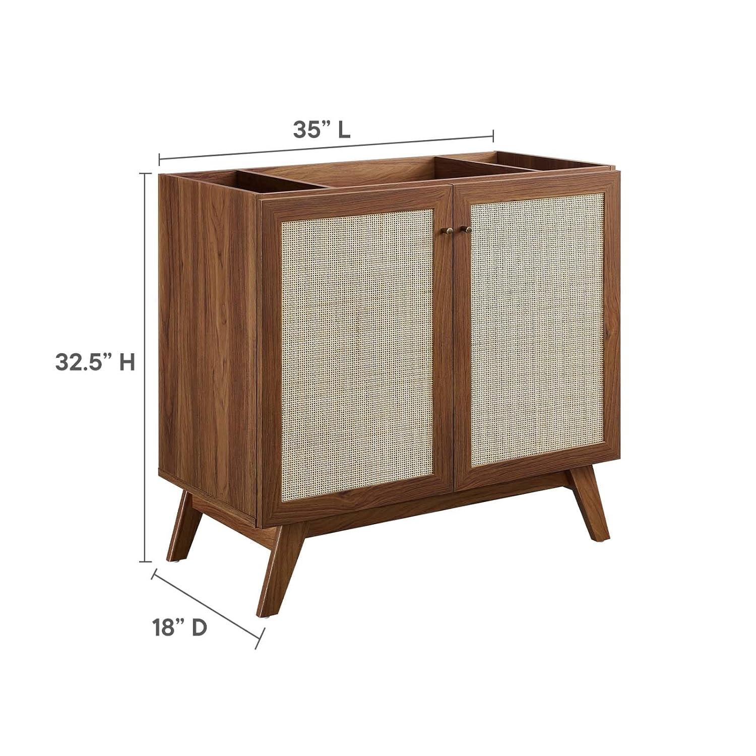 Modway Soma 36" Bathroom Vanity – Modern Sink Cabinet with Wood Grain Texture and Soft-Close Doors (Sink Not Included)