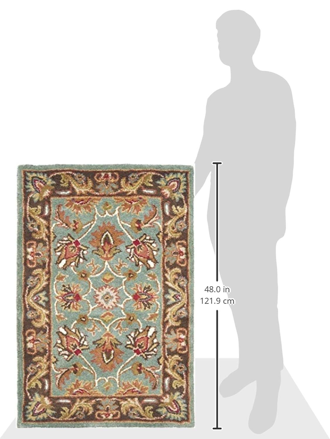 Heritage HG812 Handmade Accent Rug - 2'3"x4' - Blue/Brown - Safavieh