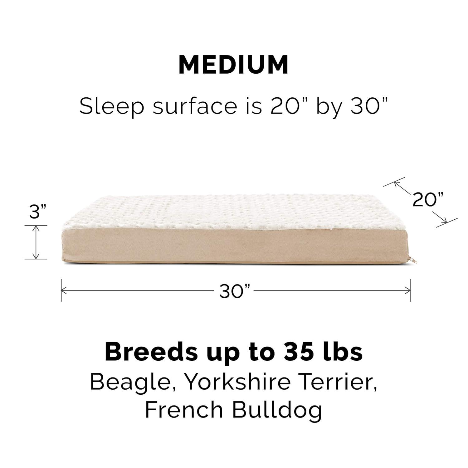 FurHaven Berber and Suede Blanket Top Mattress Memory Foam Dog Bed