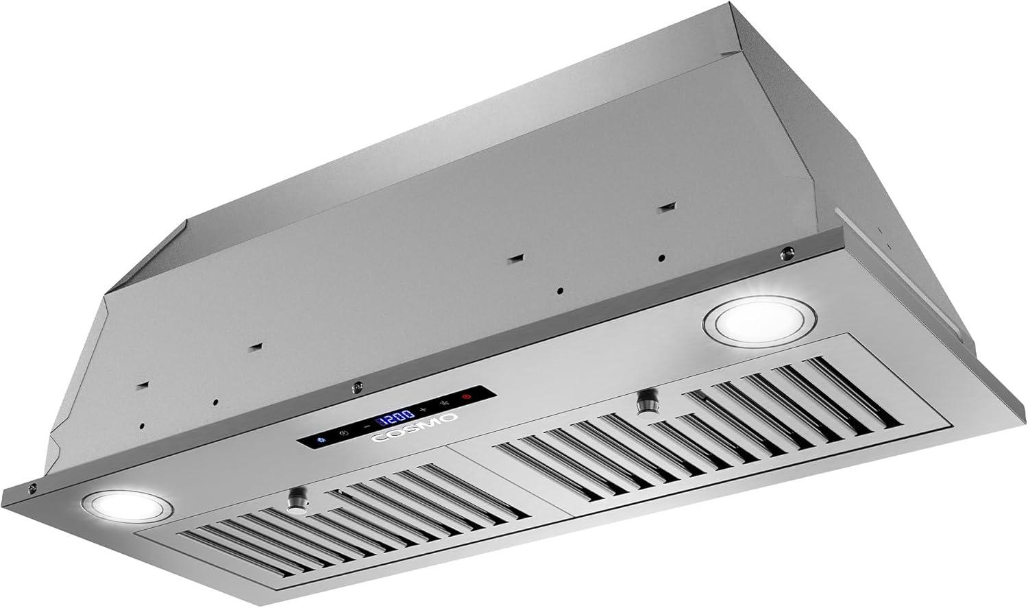 Cosmo 30 in. Lumin Collection Ducted Insert Range Hood, Touch Controls, LED Lights, Permanent Filters, Stainless Steel