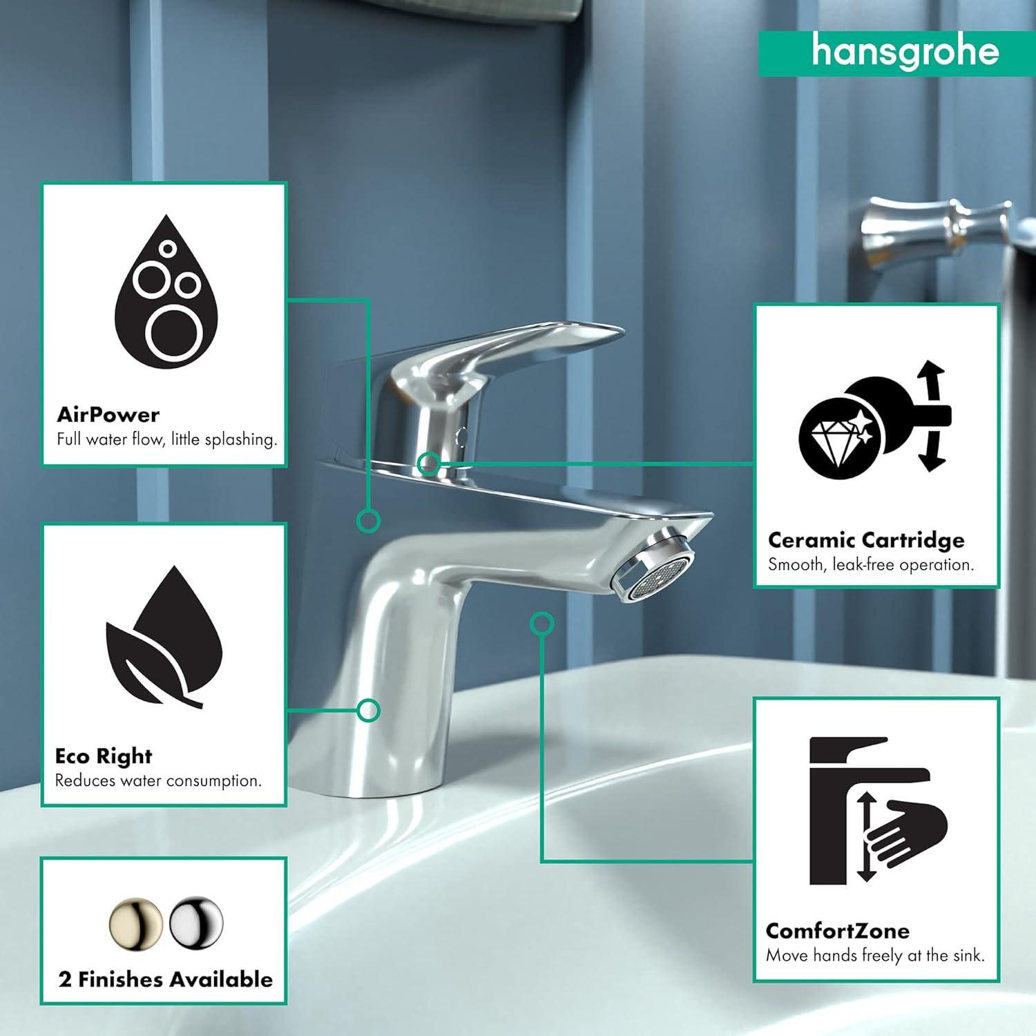 Sleek European Chrome Single-Hole Bathroom Faucet with Eco-Friendly Design