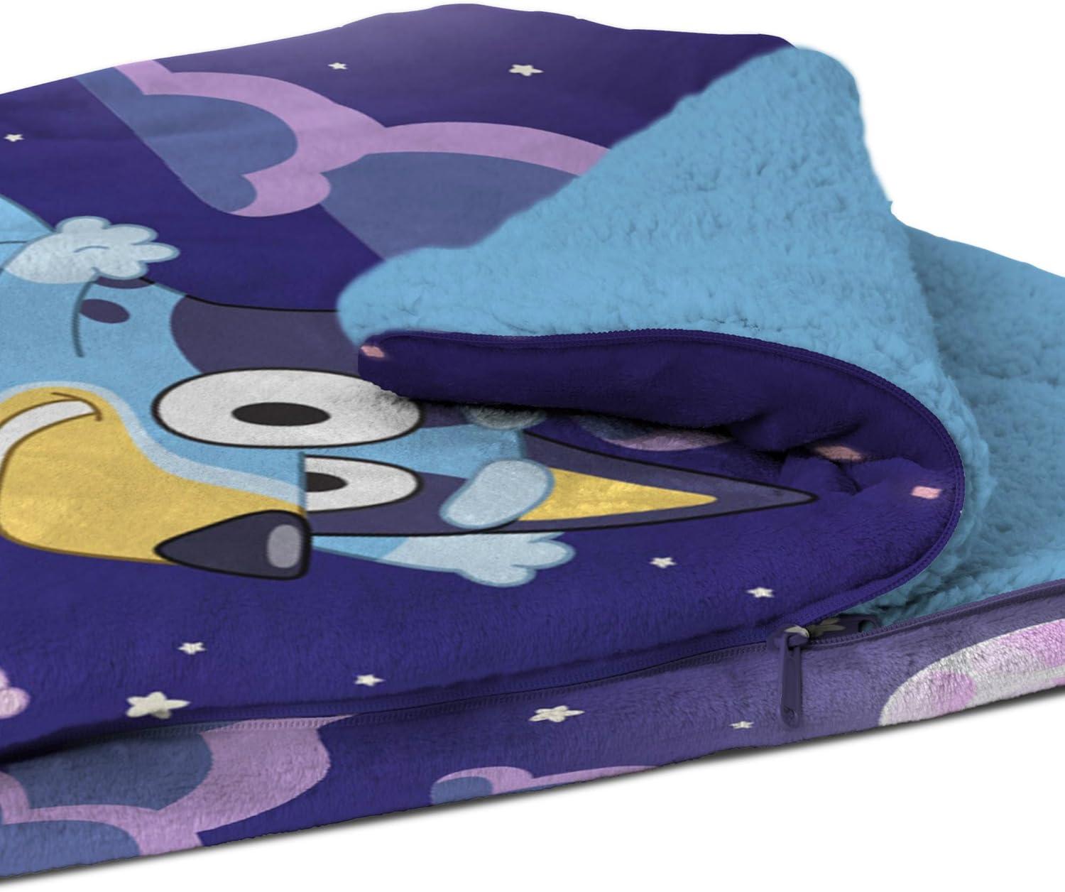 The Northwest Bluey Slumber Pups Silk Touch Throw Blanket Sherpa Slumber Bag 27x56 Inches