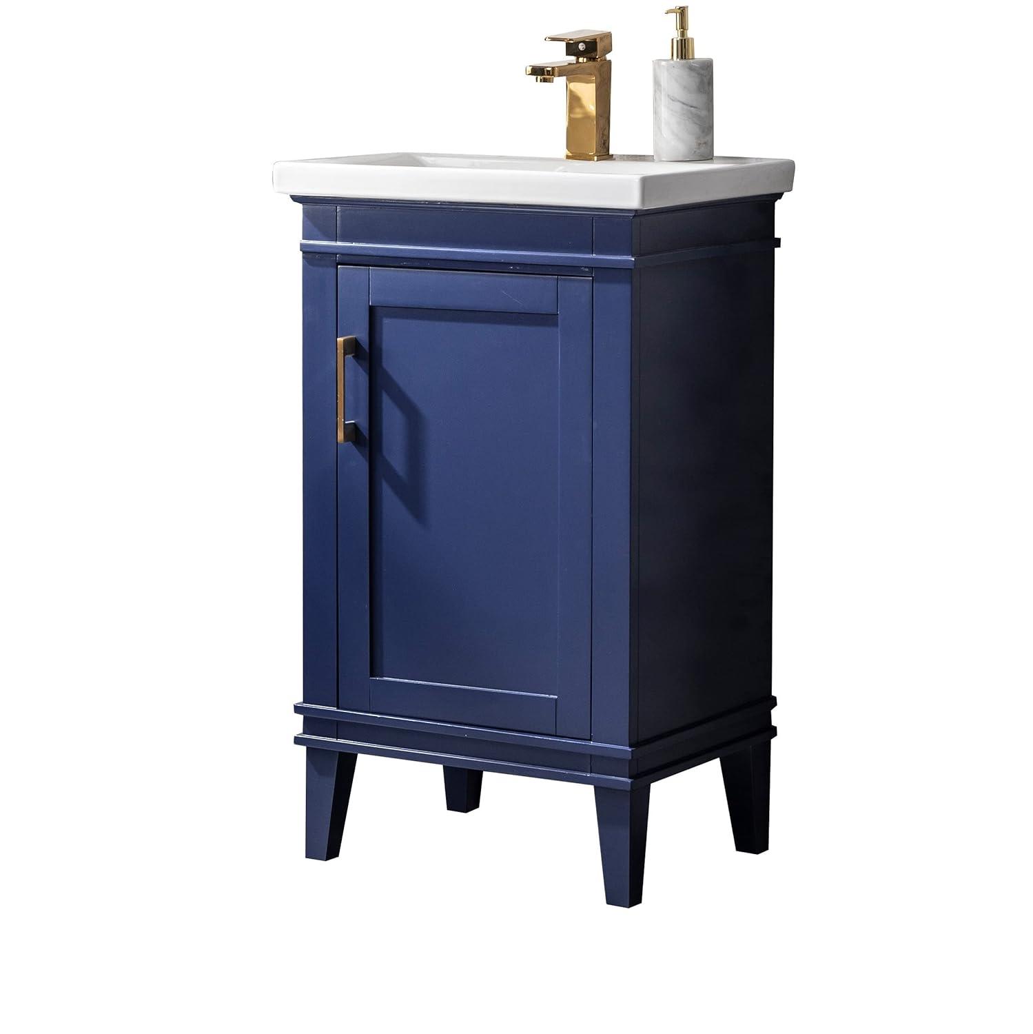 Avery 20" Single Bathroom Vanity with Porcelain Top - Blue