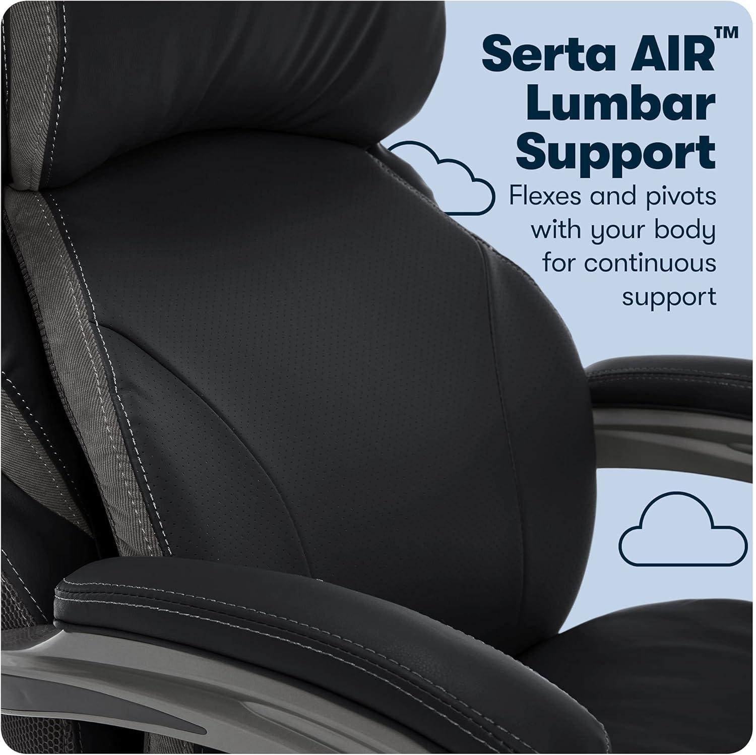 Serta Jackson Big and Tall Executive Office Chair with AIR Technology and Smart Layers