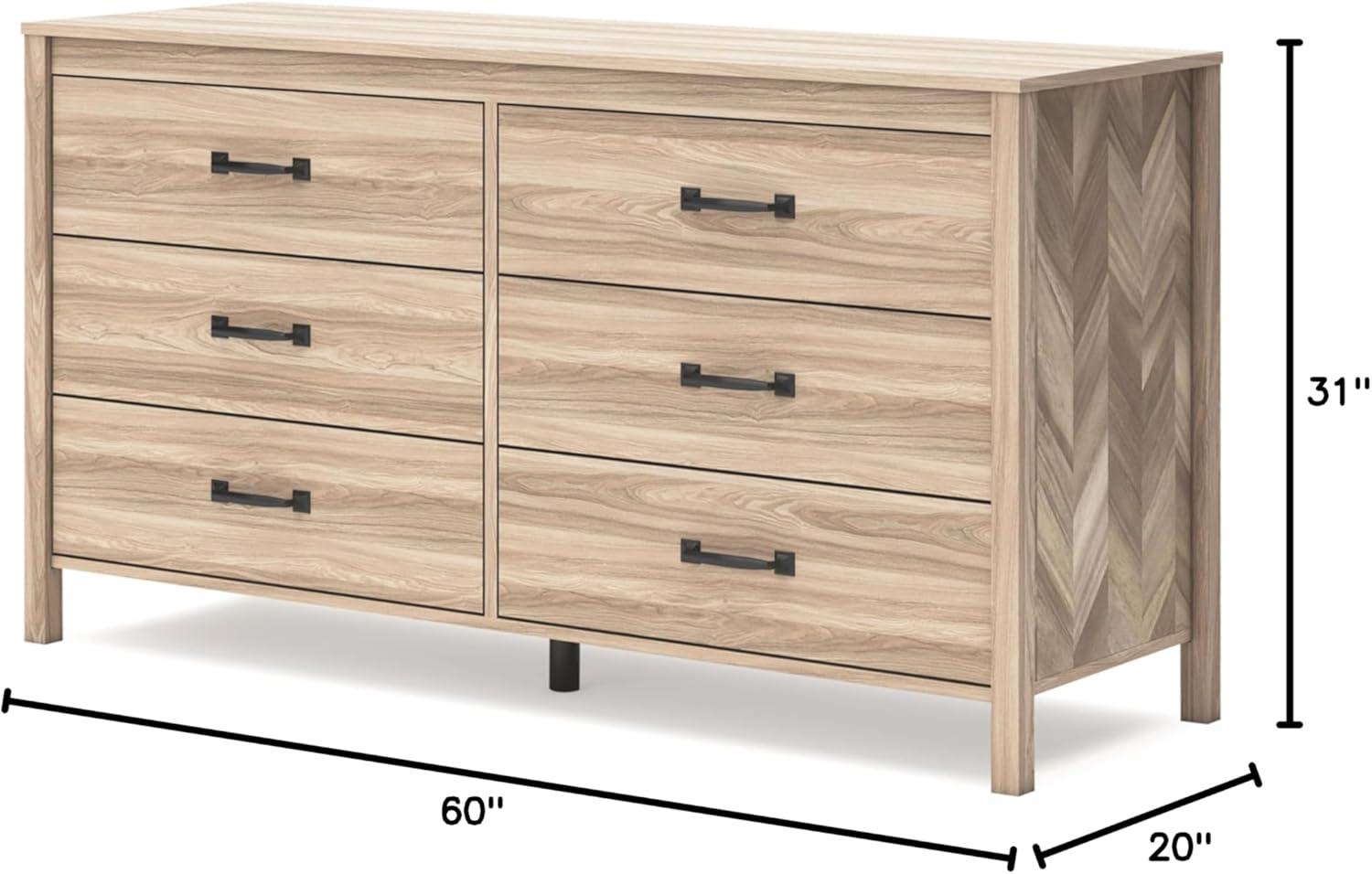 Signature Design by Ashley Battelle 6 Drawer Dresser, Tan