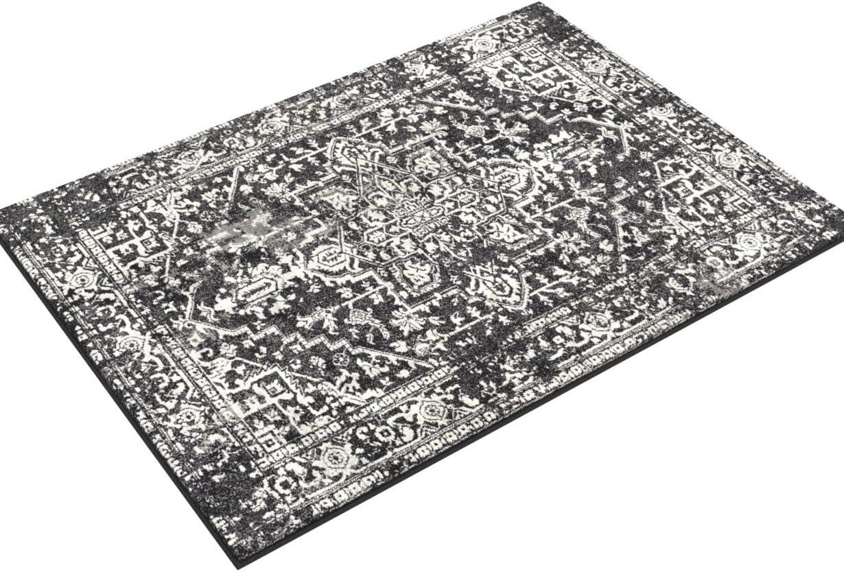 Livabliss Harput Vintage Medallion Area Rug,7'10" x 10'2",Charcoal