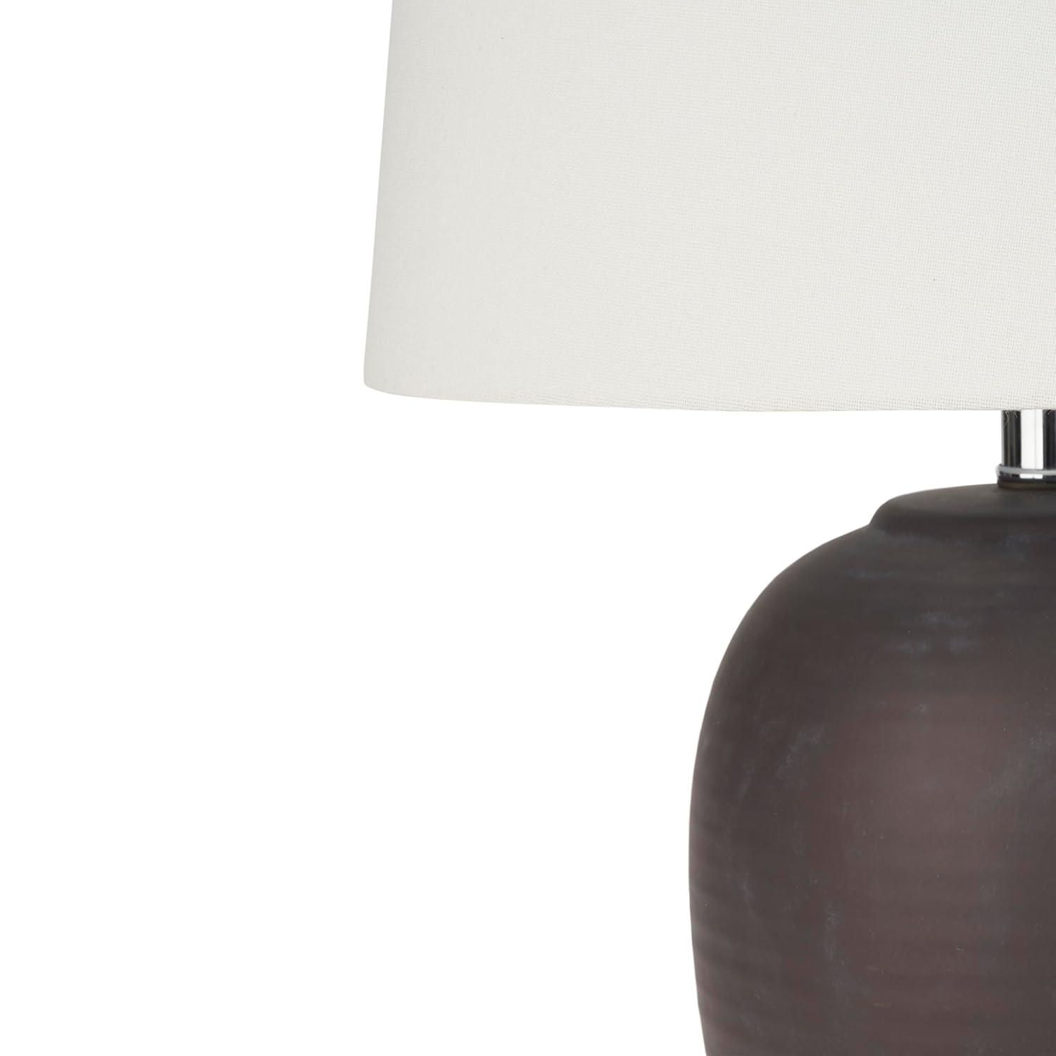 23" Egglplant Purple Unglazed Ceramic Urn Table Lamp - Nourison