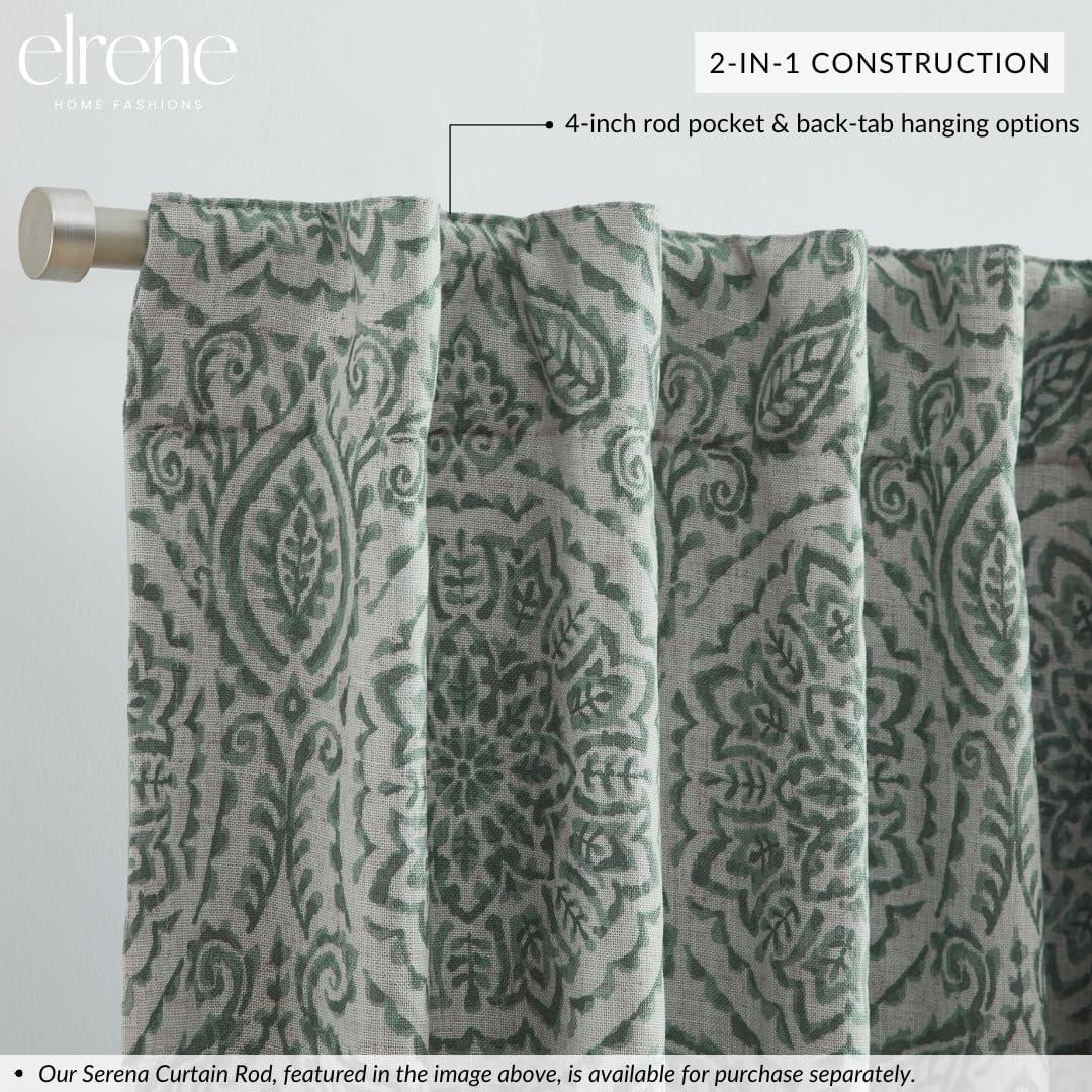 Elrene Giovanni Medallion Blackout Single Window Curtain Panel - Elrene Home Fashions