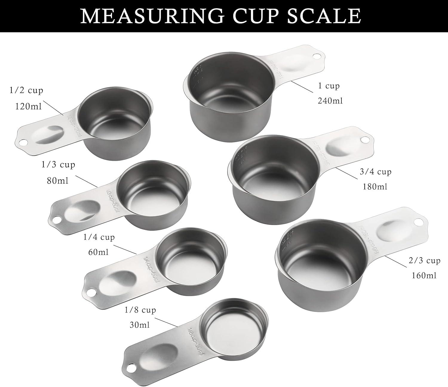 7-Piece Stainless Steel Magnetic Measuring Cups Set