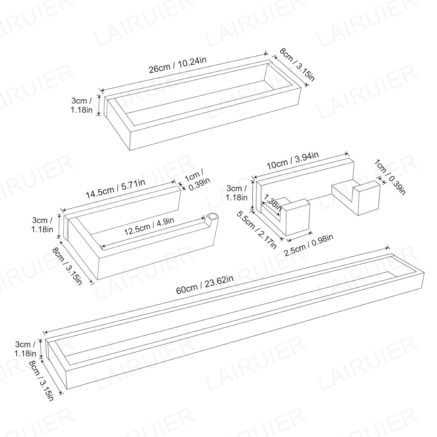 KISRAIS 4 - Piece Bathroom Hardware Set K-G12404-N