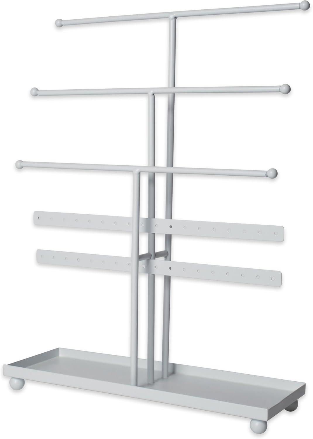 White Metal 3-Tier Jewelry Organizer Stand