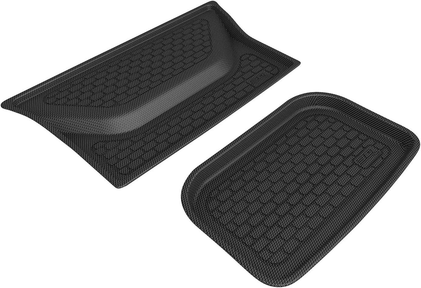 Black Carbon Fiber Embossed Cargo Mat for Tesla Model Y