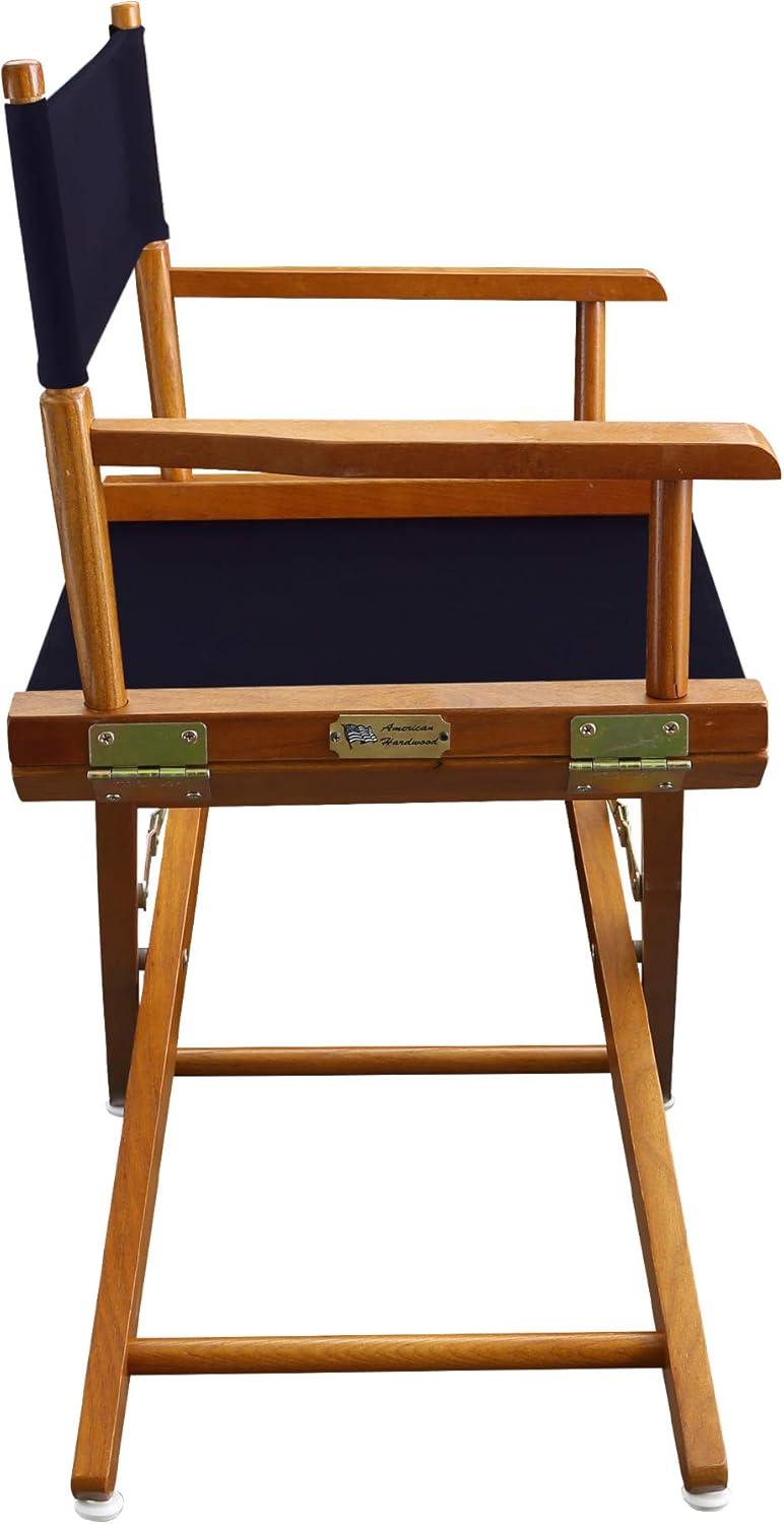 Mission Oak Extra-Wide 18" Director's Chair with Navy Canvas