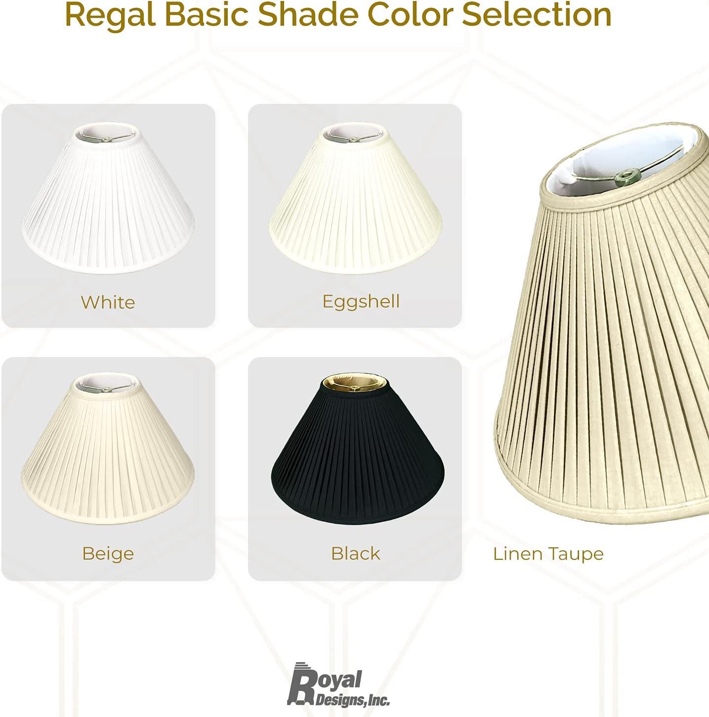 Royal Designs 18" Coolie Empire Side Pleat Lamp Shade White