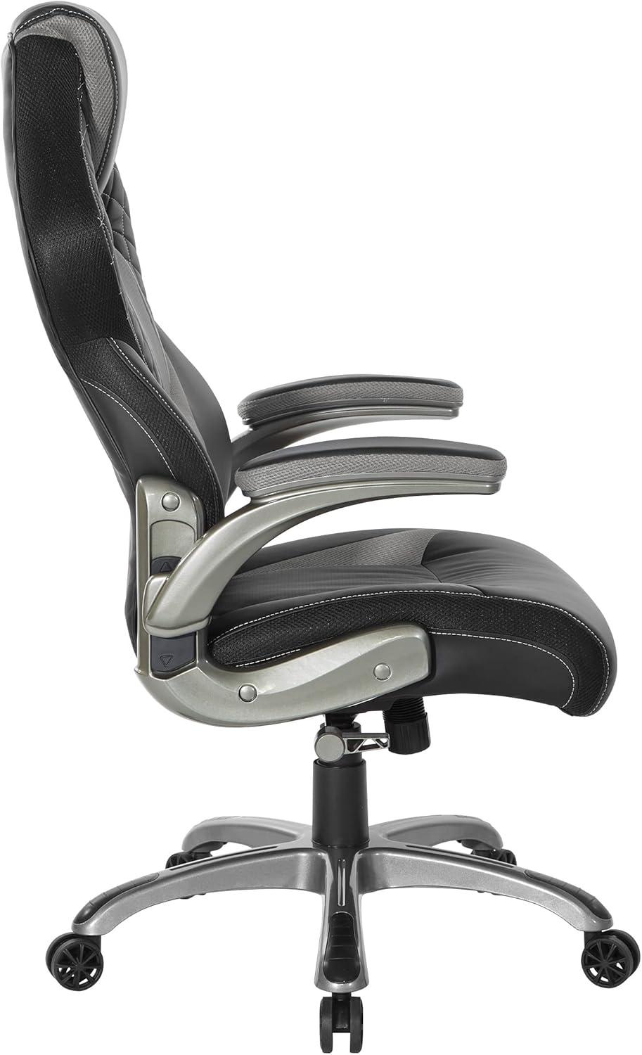 Oversite 32" Black and Grey Faux Leather Gaming Chair