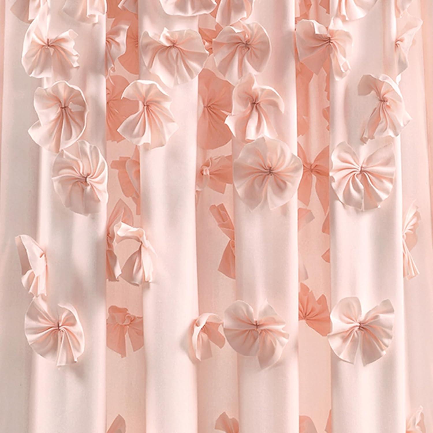 Lush Decor Riley Polyester Semi Sheer Curtain Single Panel