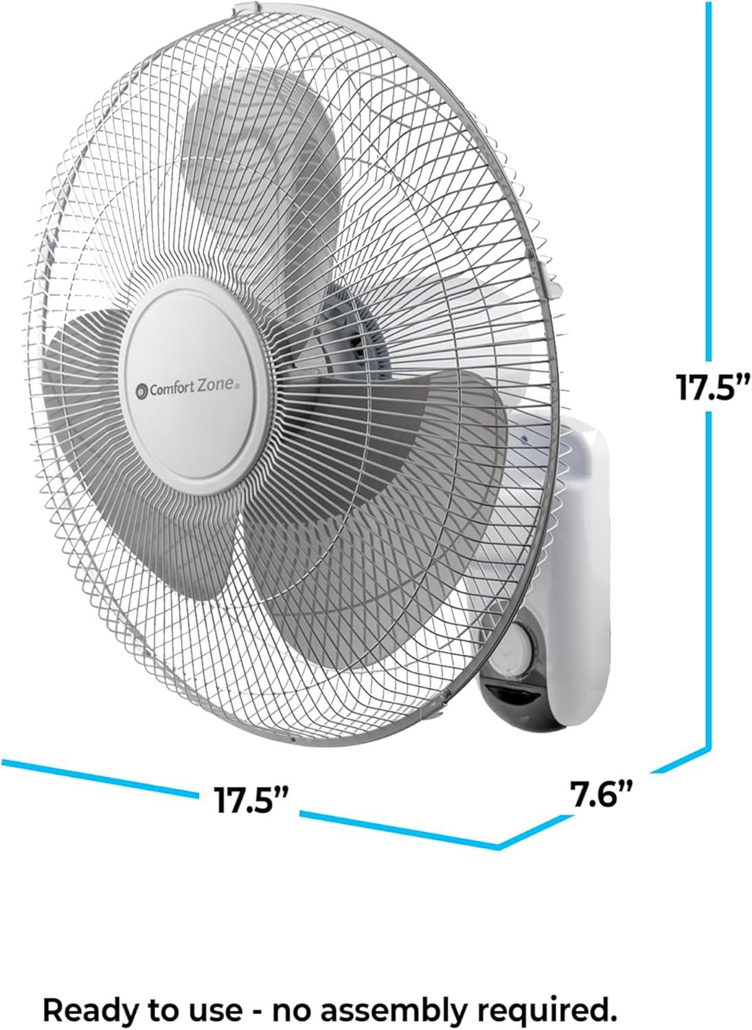 Comfort Zone 16" Wall Mount Fan