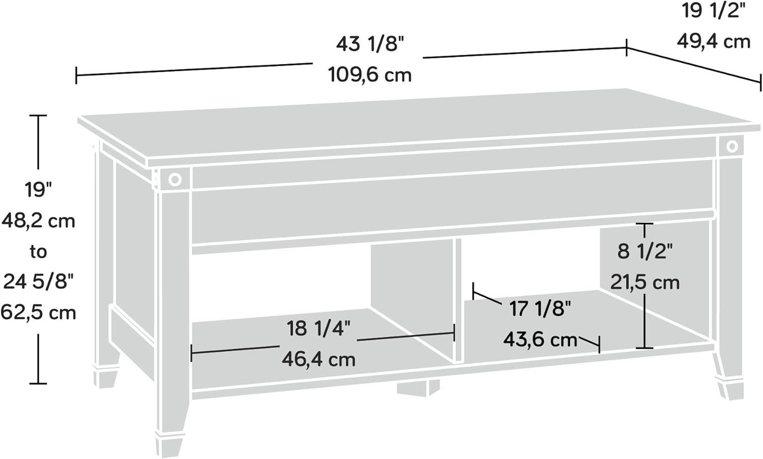 Lintel Oak Rectangular Lift-Top Coffee Table with Storage