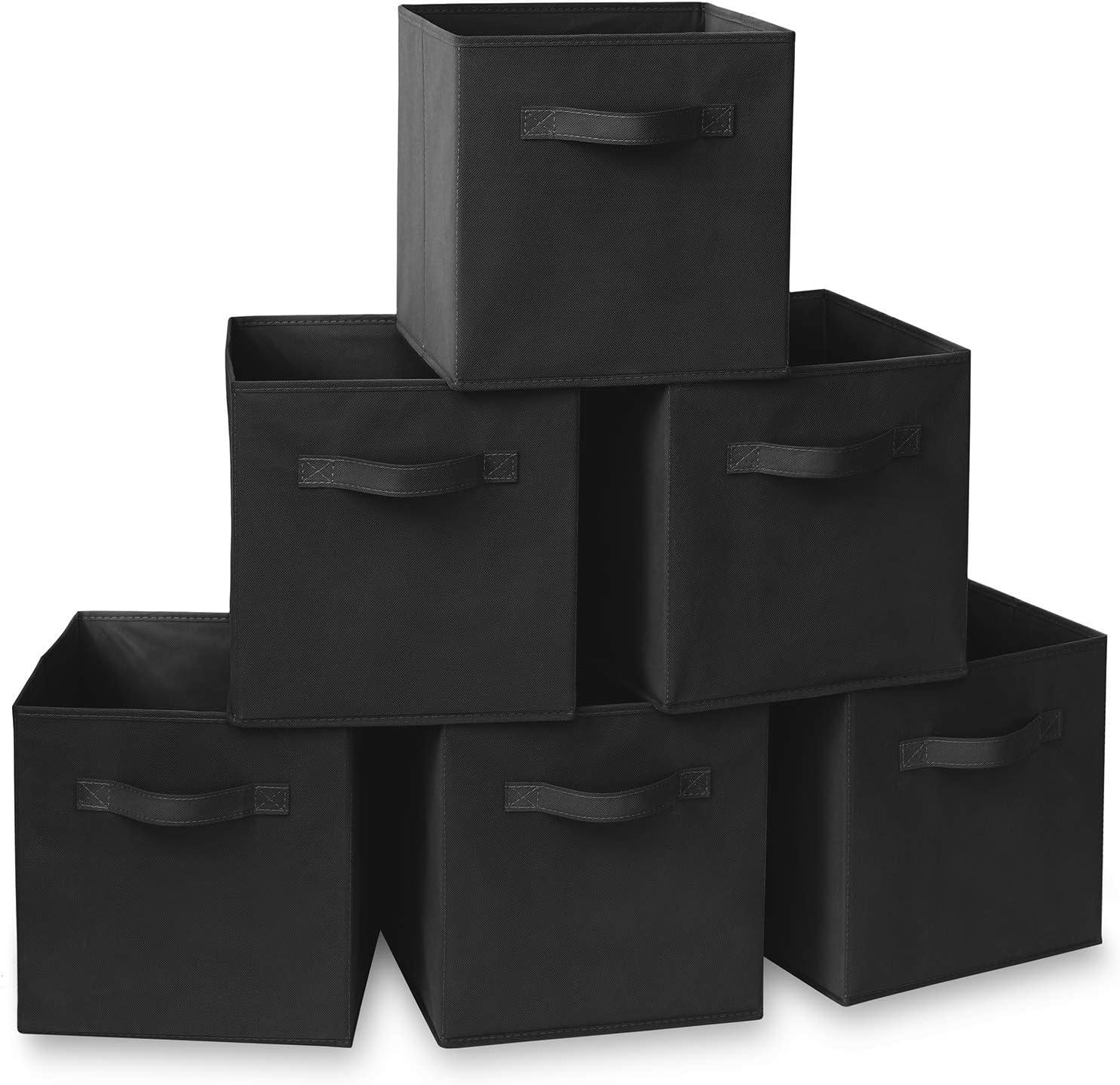 Casafield Set of 6 Collapsible Fabric Storage Cube Bins, Foldable Cloth Baskets for Shelves and Cubby Organizers