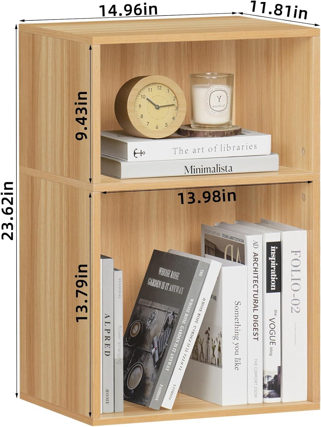 Satiny 7 Cube Bookshelf 3-Tier Bookcase with Legs, Mint-Green Kids Book Shelf Cute Storage Organizer, Toy Shelves Bookshelves,Wood Display Bookcases