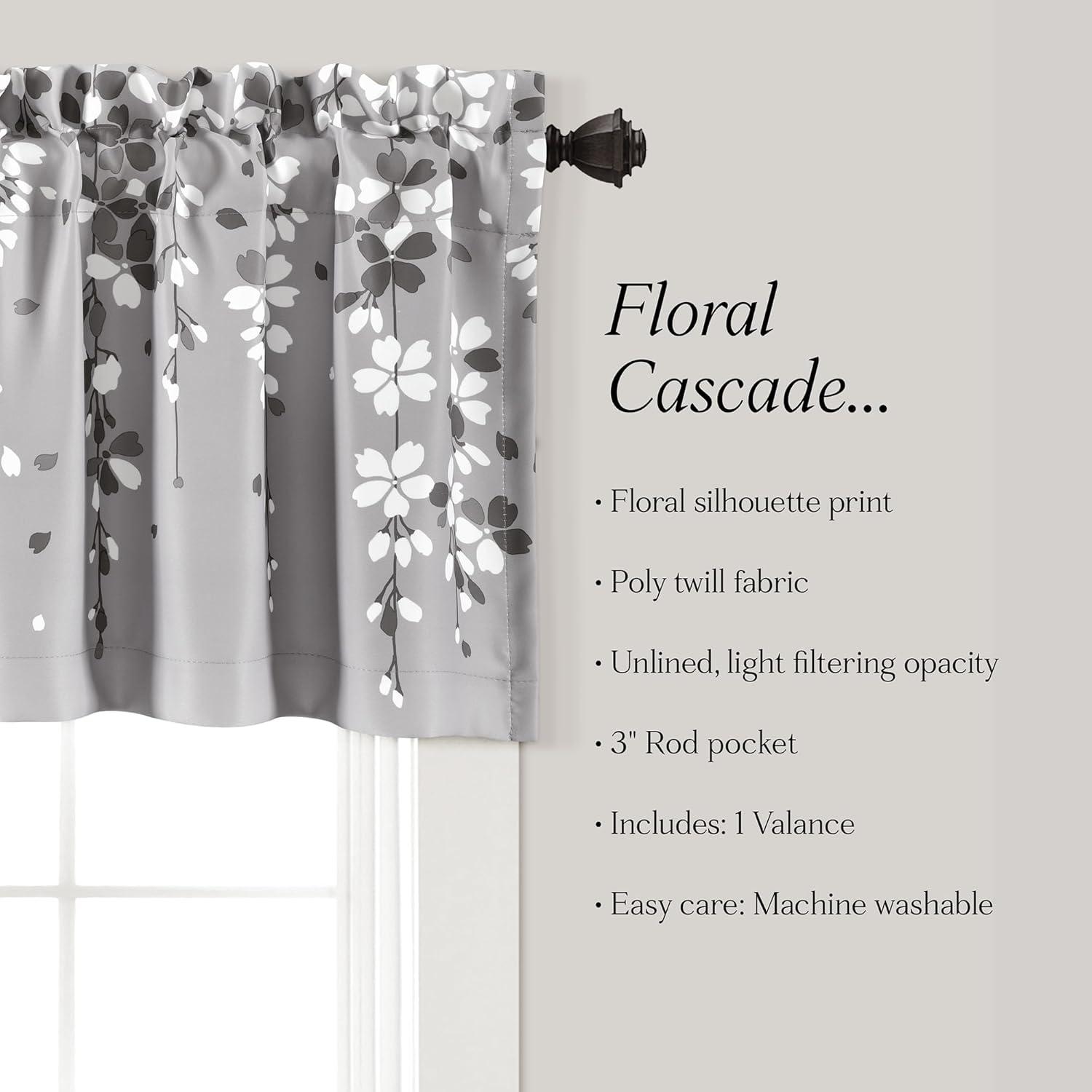 Lush Decor Floral Tailored 52'' W Window Valance