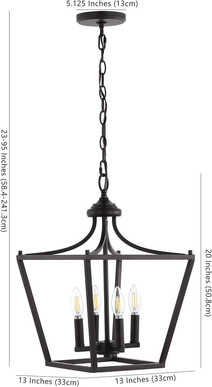 Camden 13" 4-Light LED Oil-Rubbed Bronze Farmhouse Pendant Lantern