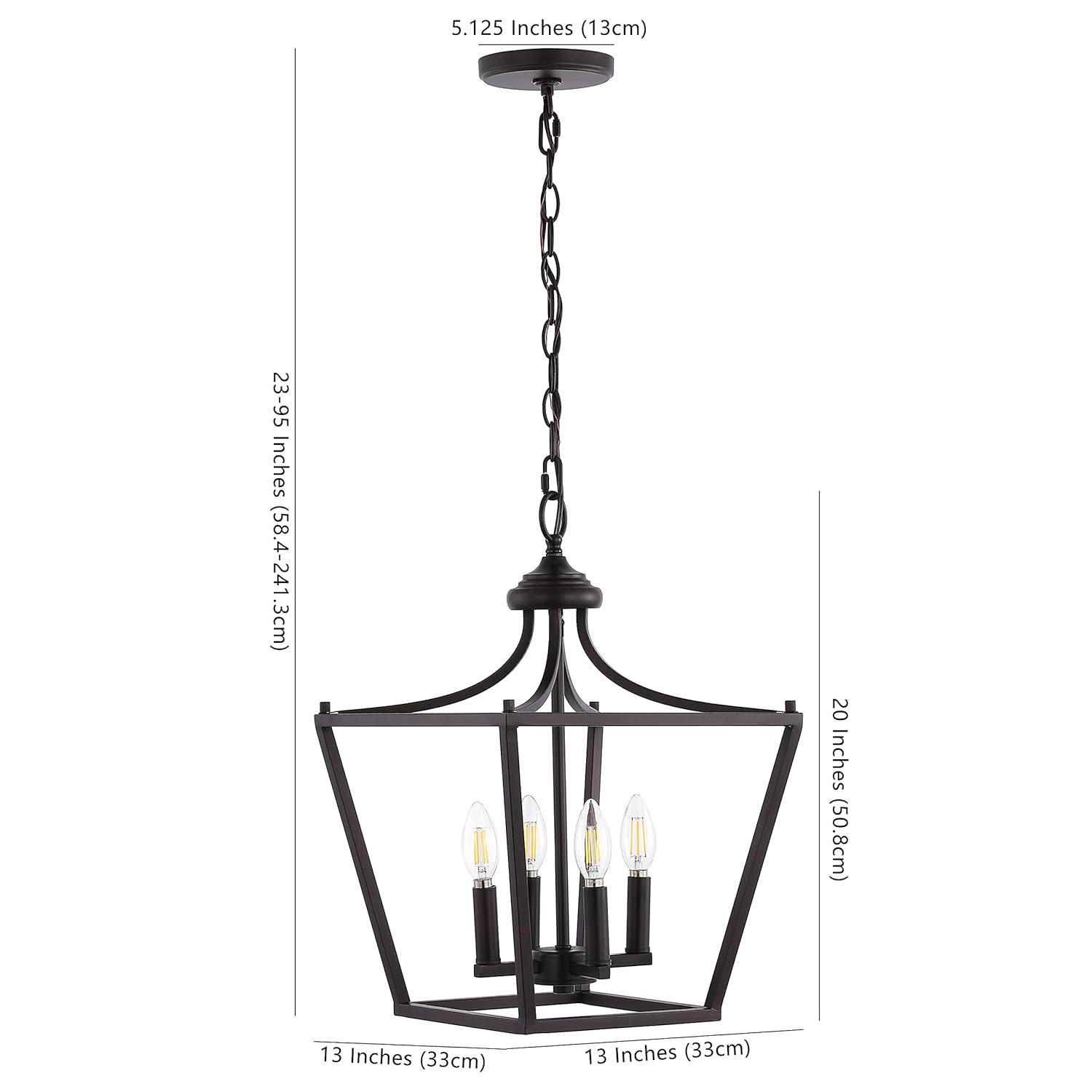 Camden 13" 4-Light Iron Classic Midcentury Pendant Lantern, Oil Rubbed Bronze