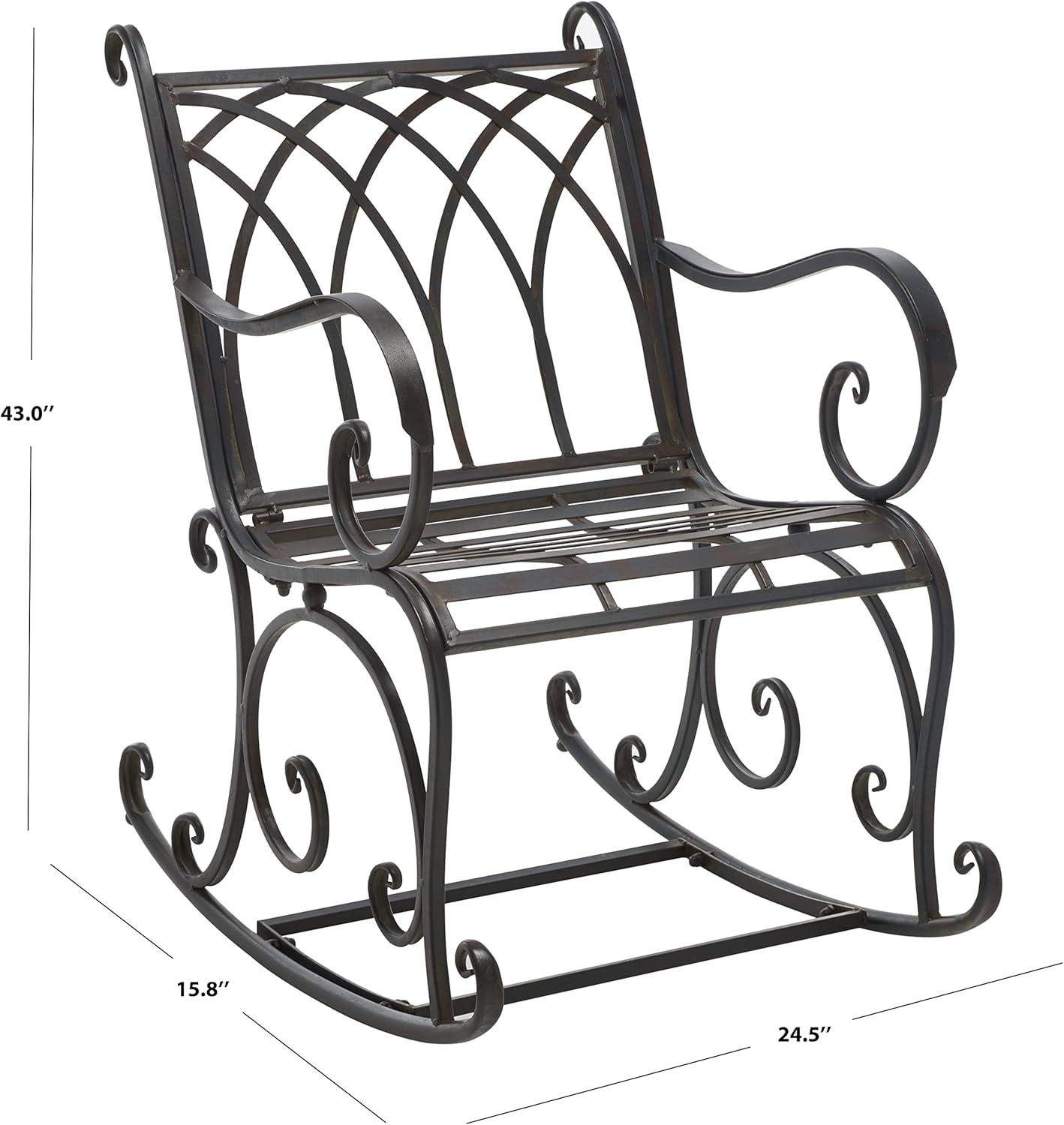 Medrano Rocking Chair Indoor/Outdoor - PAT5030 - Black Rust - Safavieh