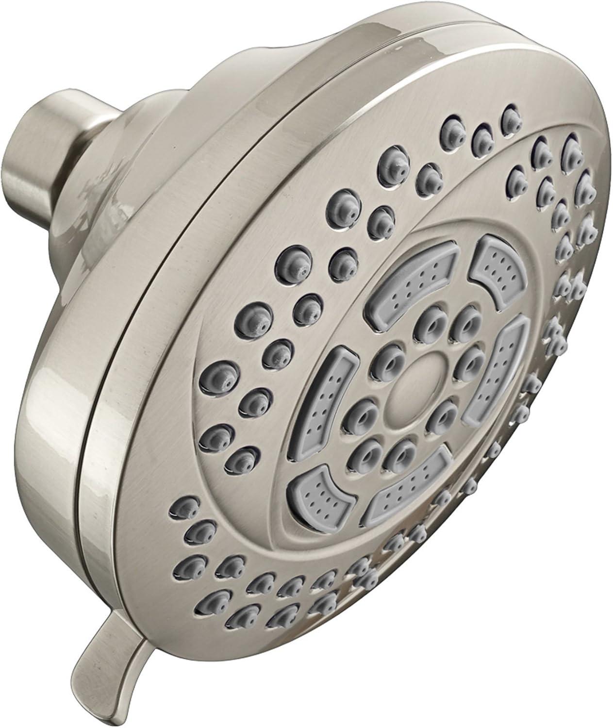 HydroFocus Satin Nickel 6-Function Wall Mounted Showerhead