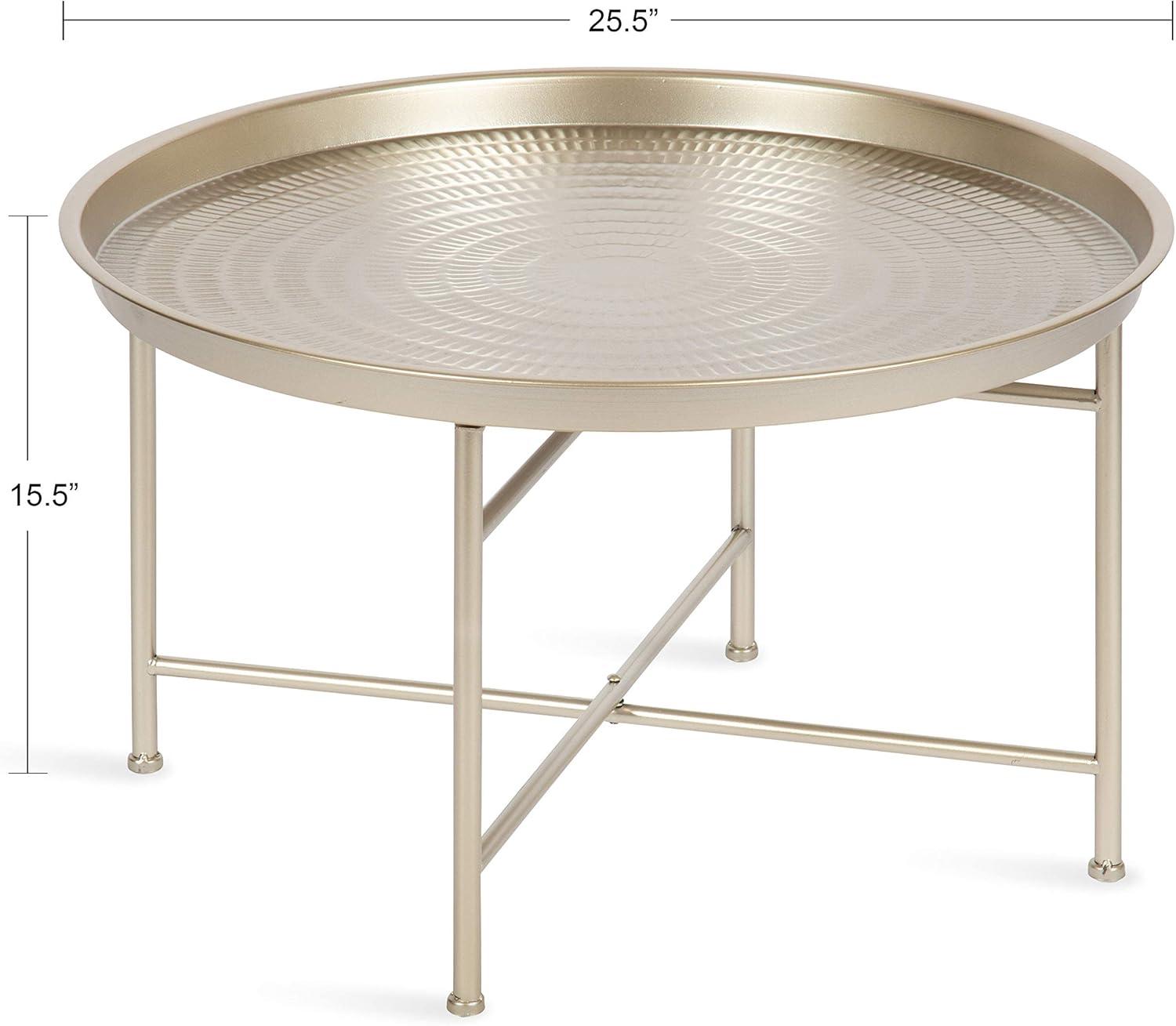 Mahdavi 26" Round Silver Metal Coffee Table