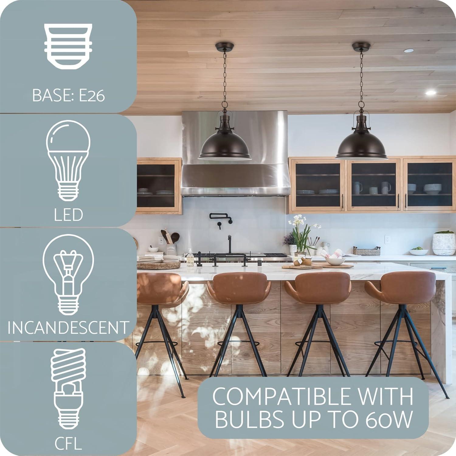 Kira Home Belle 14" Modern Industrial Pendant Light, Adjustable Hanging Height, Oil Rubbed Bronze Finish