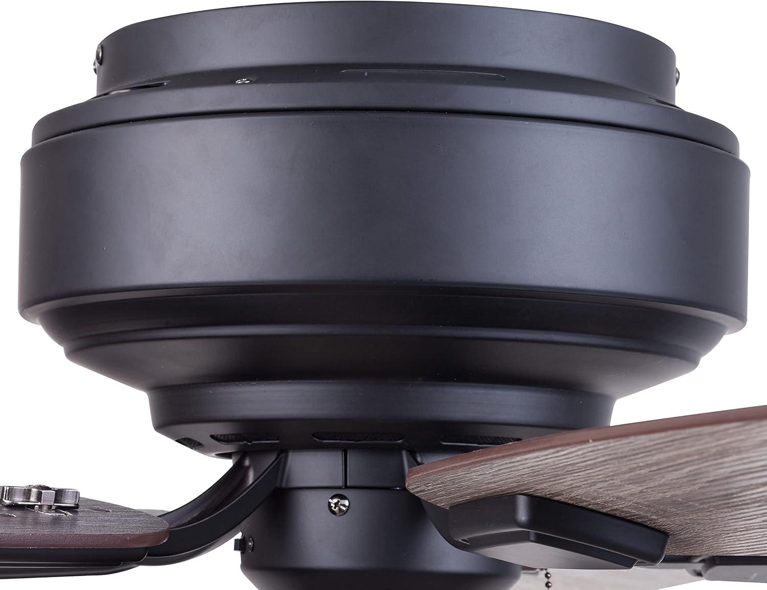 Prominence Home Magonia 52-in Flush Mount Matte Black with Black Pine/Rough Pine Blades Ceiling Fan With Light ( 5 -Blade )