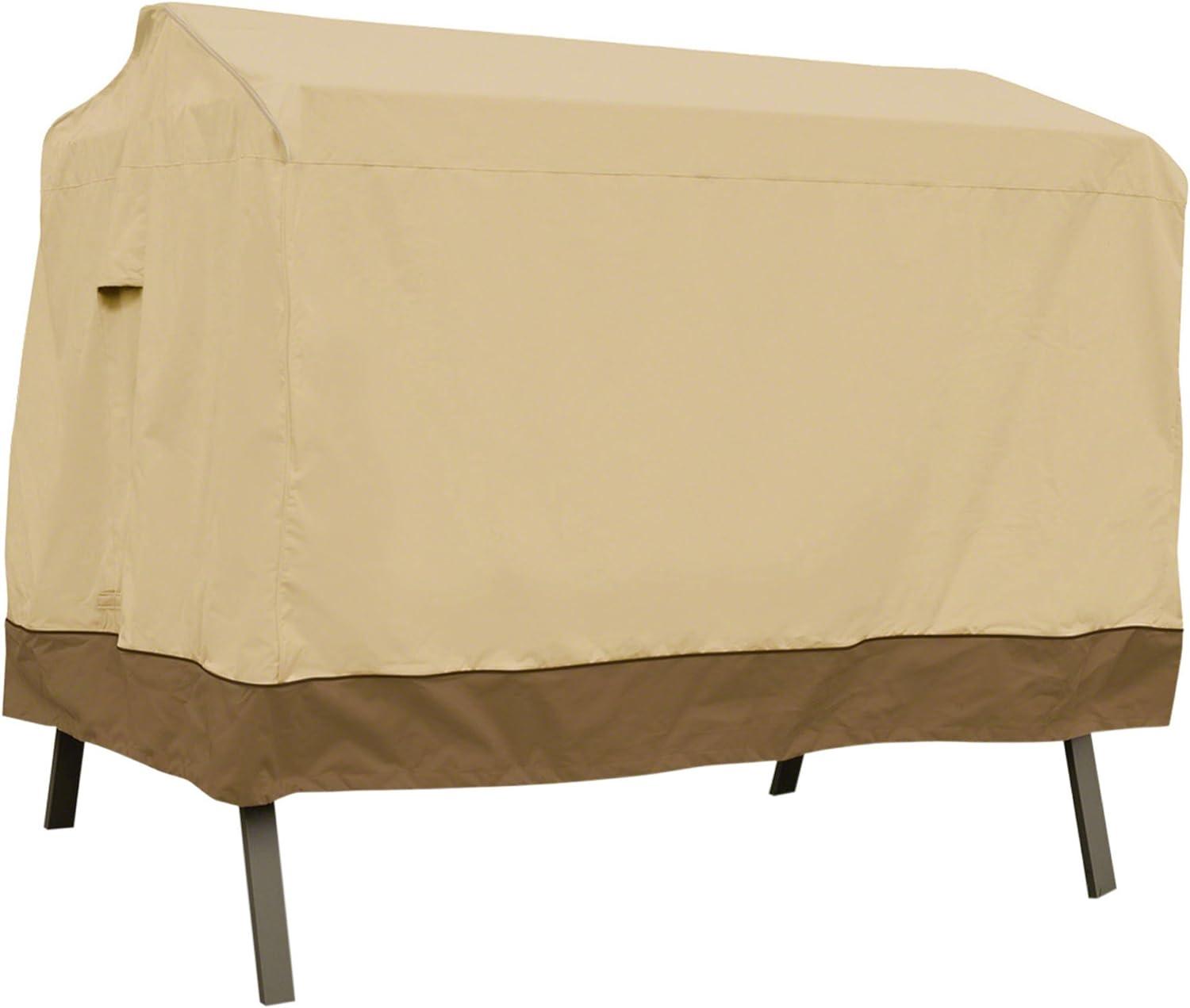 Beige and Brown Water-Resistant Canopy Swing Cover