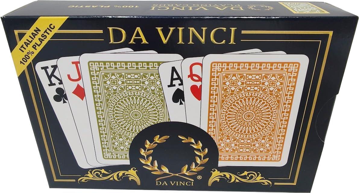 Da Vinci Italian Plastic Playing Cards Set with Hard Shell Case