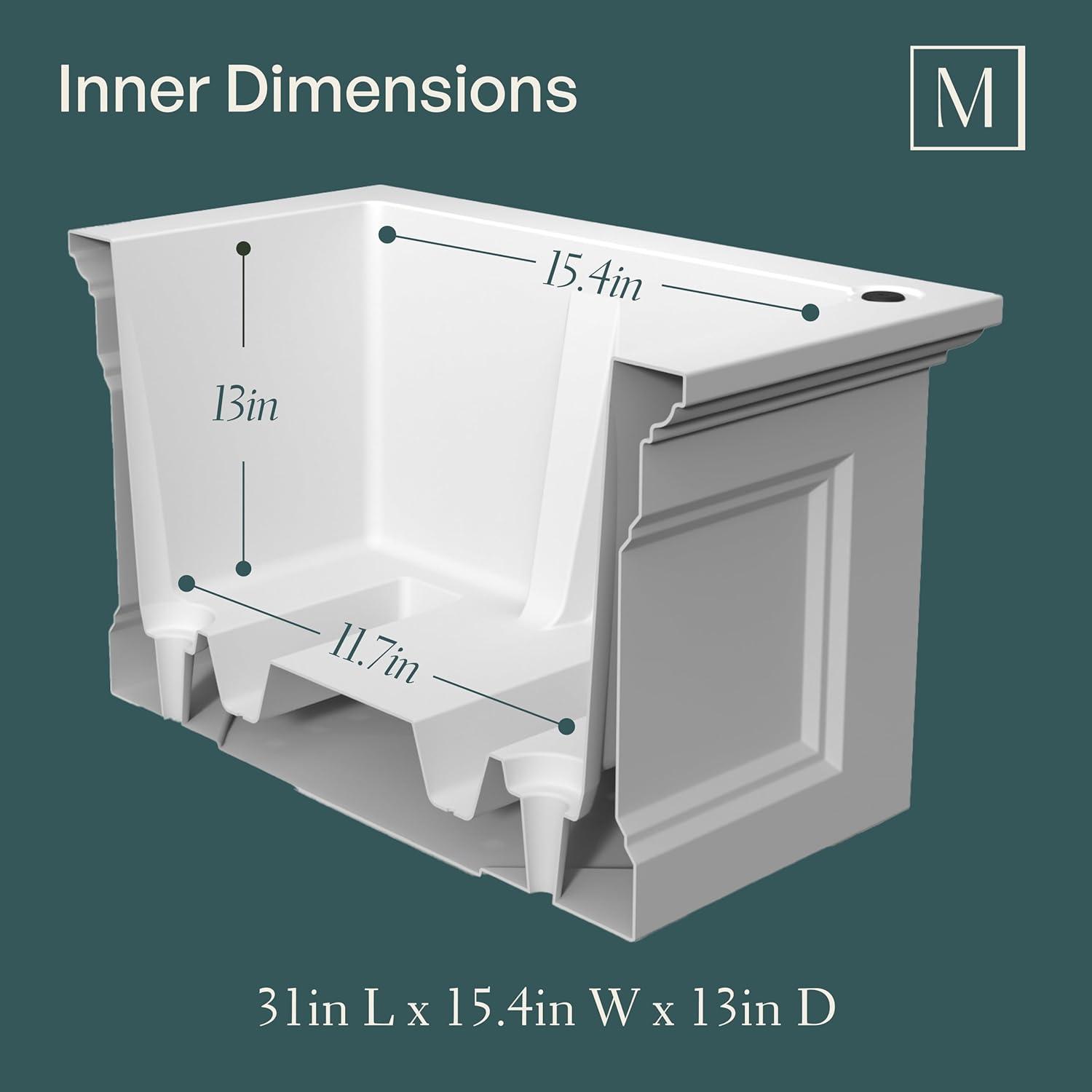 Anastasiya 20"x36" Resin Planter with Water Reservoir