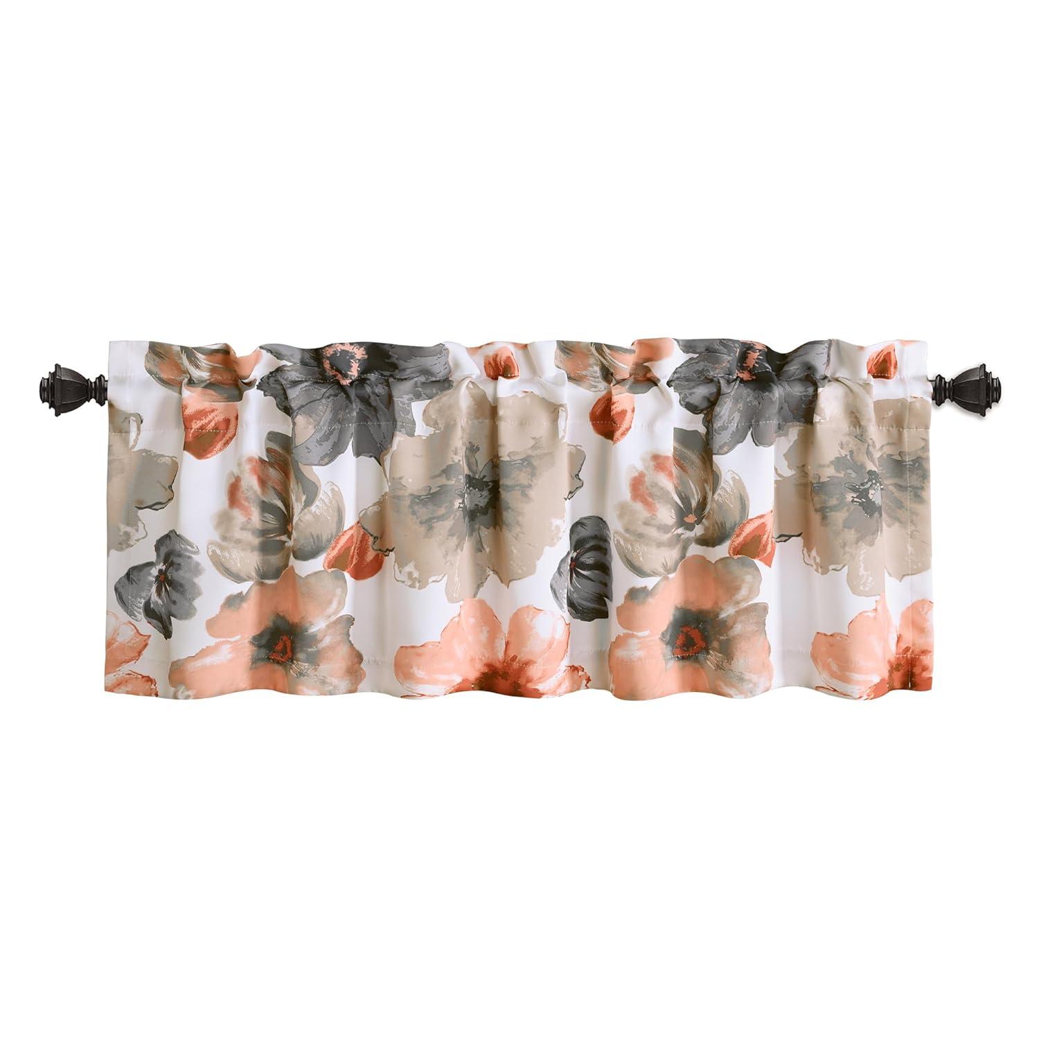 Lush Decor Leah Floral Tailored 52'' W Window Valance