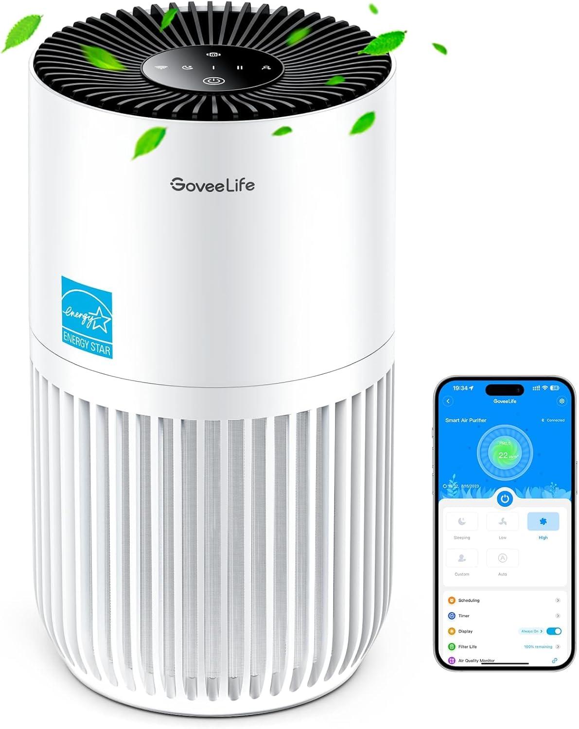 White HEPA Smart Air Purifier with Voice Control