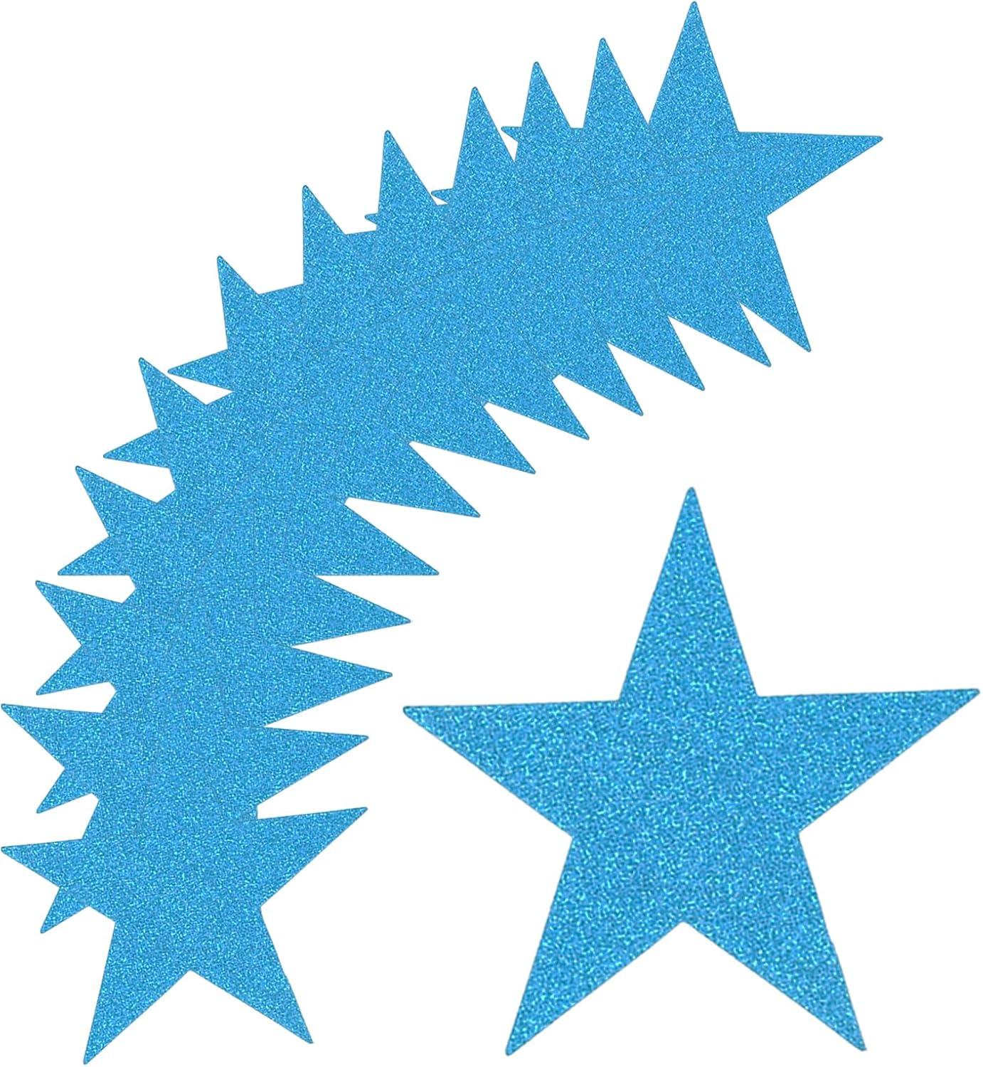 Unique Bargains Decorative Party Wedding Cardboard Five Star Paper Cutouts Light Blue 5.3 inches/50 Pcs