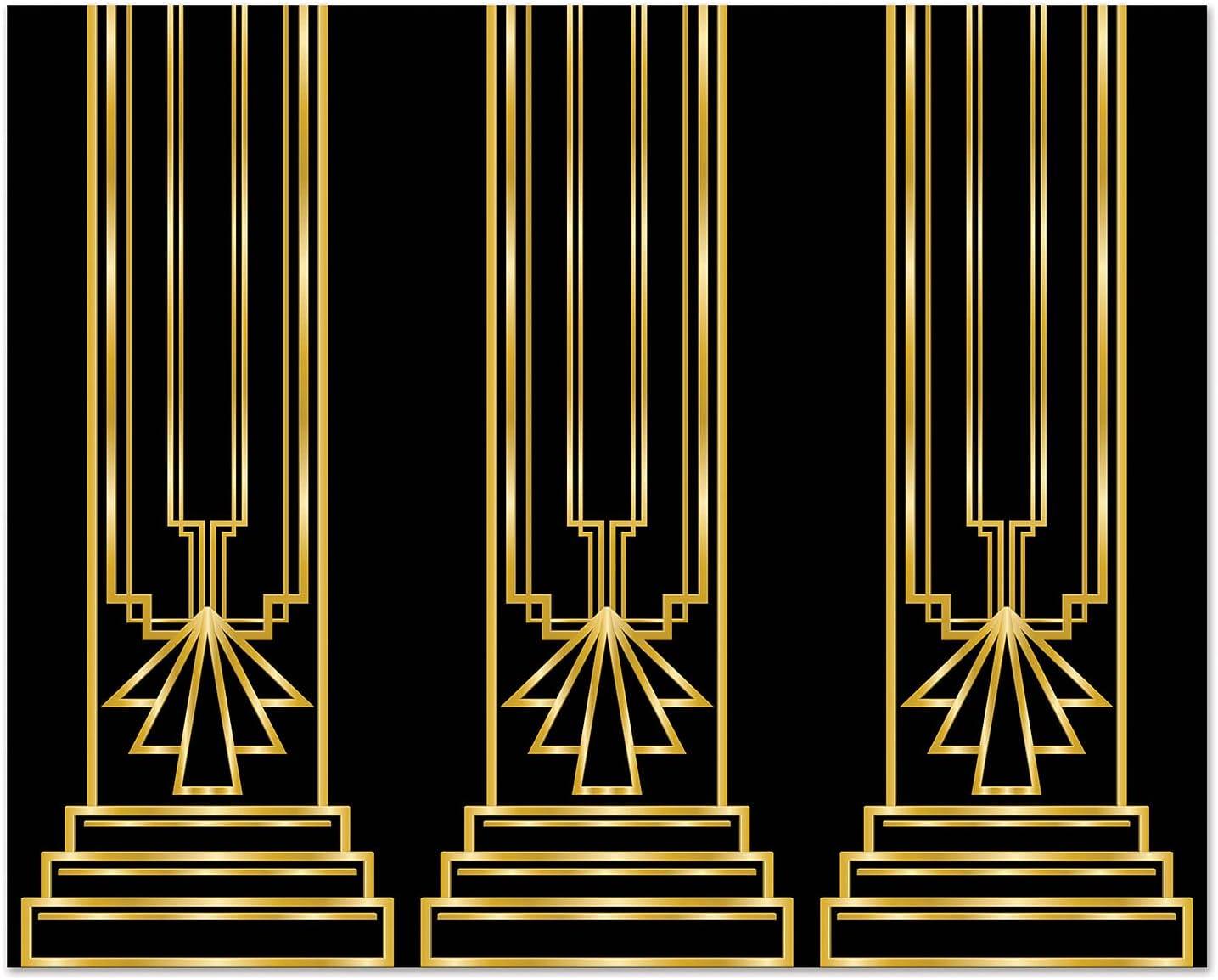 Beistle Great 20s Wall Backdrop, Decorative Wall Covering for Roaring Twenties Parties, Art Deco-Themed Photo Booths, Jazz Night Celebrations, Speakeasy Events, Vintage Decorations, 4' x 30'