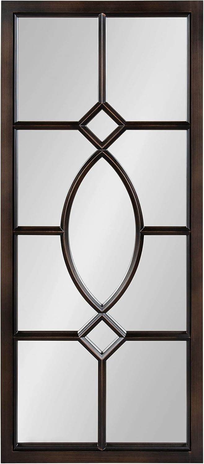 13" x 30" Cassatt Rectangle Wall Mirror Bronze - Kate & Laurel All Things Decor: Modern Style, Plastic Frame, No Assembly Required