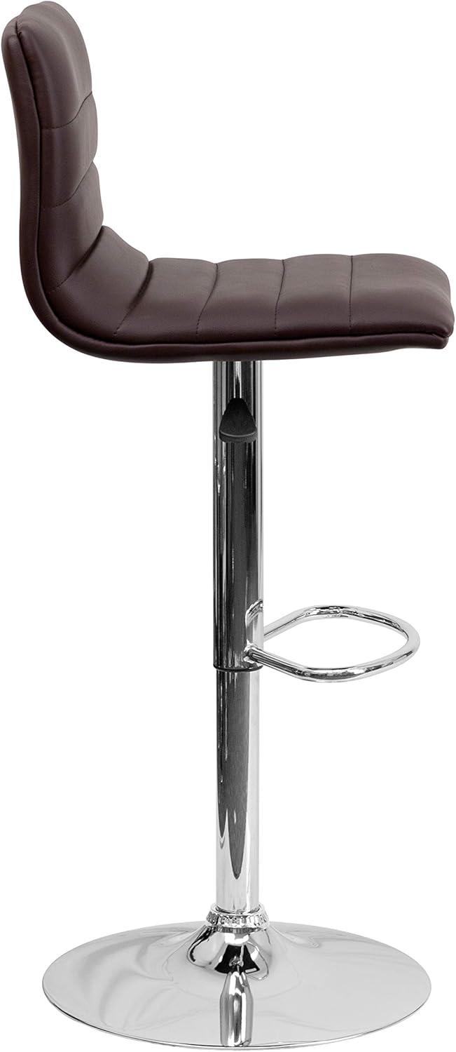 Flash Furniture Modern Vinyl Adjustable Height Barstool with Horizontal Stitch Back