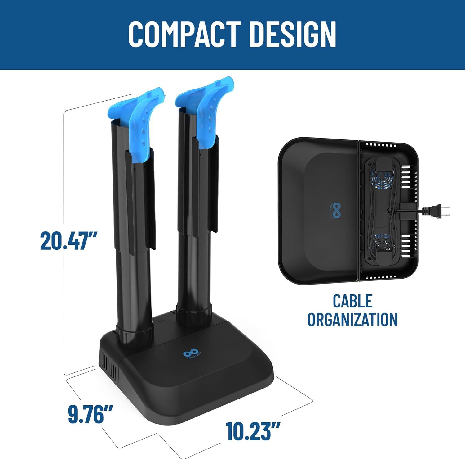BEACHWATER POOL & SPA, LLC Convection Boot Dryer For Work Boots, Silent Boot Warmer, Energy-Efficient Shoe Dryer With Fanless Feature To Reduce Smells – Ideal For Sneakers, Cleats, And Winter Gear, Ski Boots, Gloves, & Shoes