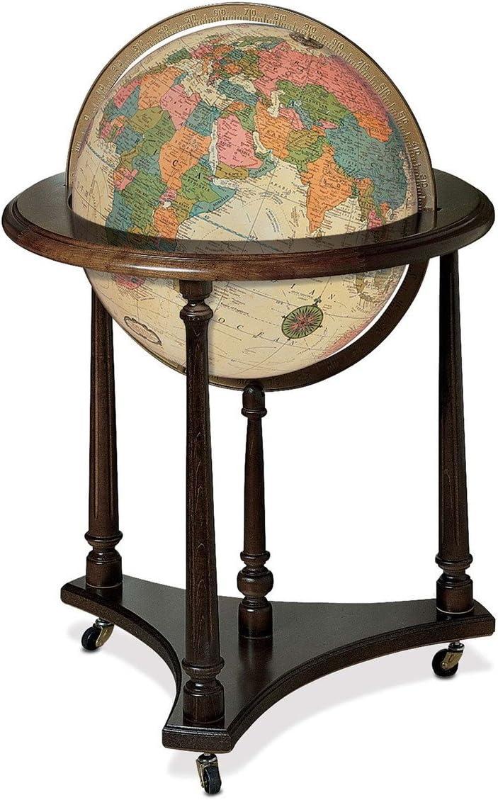 Lafayette 16" Antique Walnut Illuminated Floor Globe