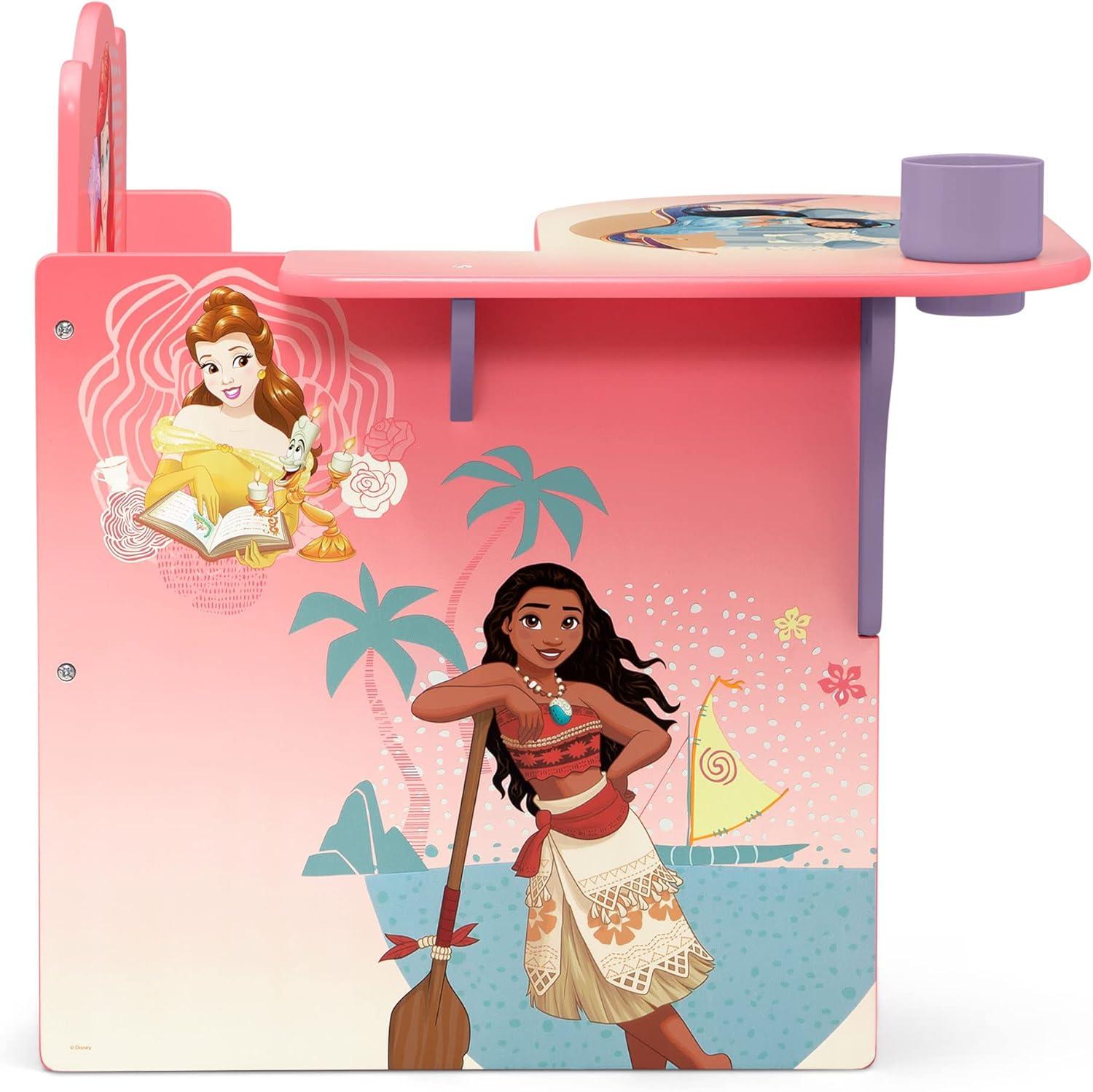 Disney Princess Chair Desk with Storage Bin - Ideal for Arts & Crafts, Snack Time, Homeschooling, Homework & More by Delta Children