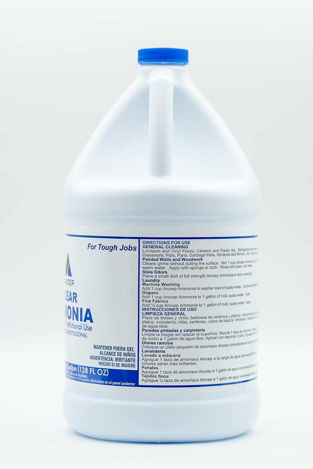 Clear Ammonia Cleaner Liquid, 1 Gallon, Multipurpose, Multi-Surface Cleaning Solution