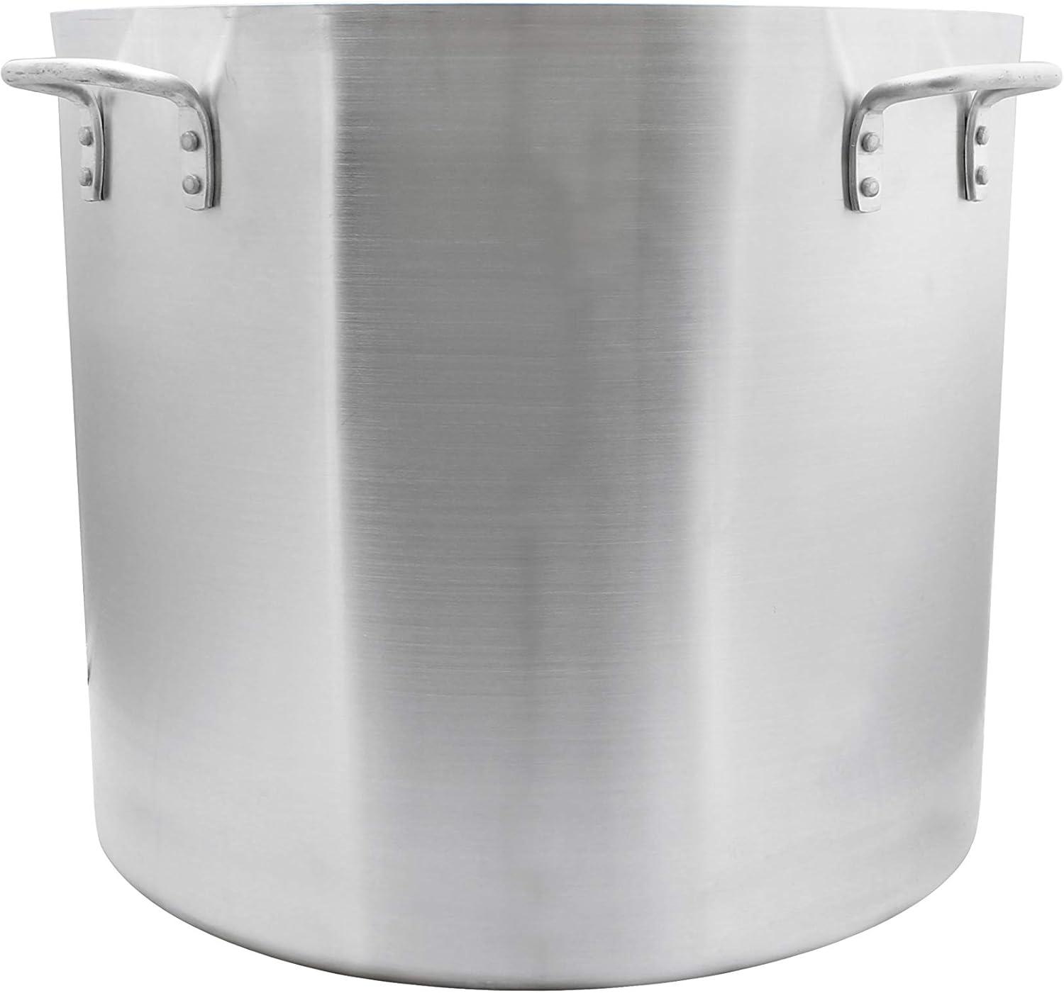 160 Quart Heavy-Duty Aluminum Stock Pot with Riveted Handles