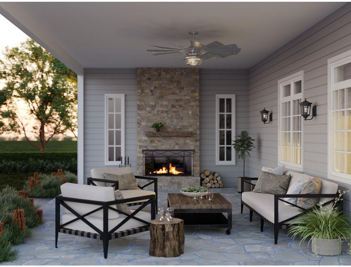 Progress Lighting, East Haven, 1-Light, Outdoor Wall Lantern, Black, Seeded Glass Shade